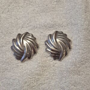Silver Swirl Clip-On Earrings
